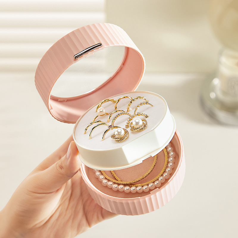 Cutie portabilă pentru bijuterii din plastic PP, pliabilă cu capac, capacitate 1 L, rezistentă la praf