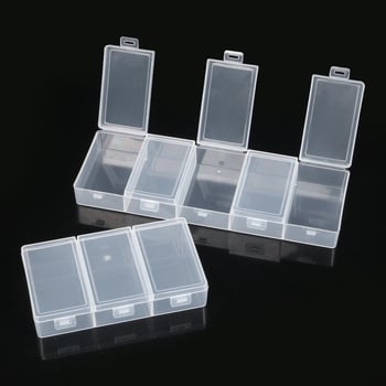 Cutie de depozitare pentru birou, cu capac și compartimente, din polipropilenă transparentă, potrivită pentru bijuterii, papetărie și cosmetică
