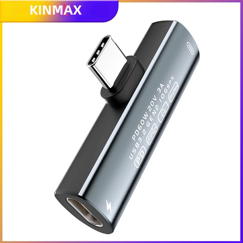 Typ-C adaptér AC04, 2-in-1, USB 3.2 prenos dát, PD 60W rýchle nabíjanie, kompatibilný s Apple, Xiaomi, Huawei, Samsung, Google, Sony