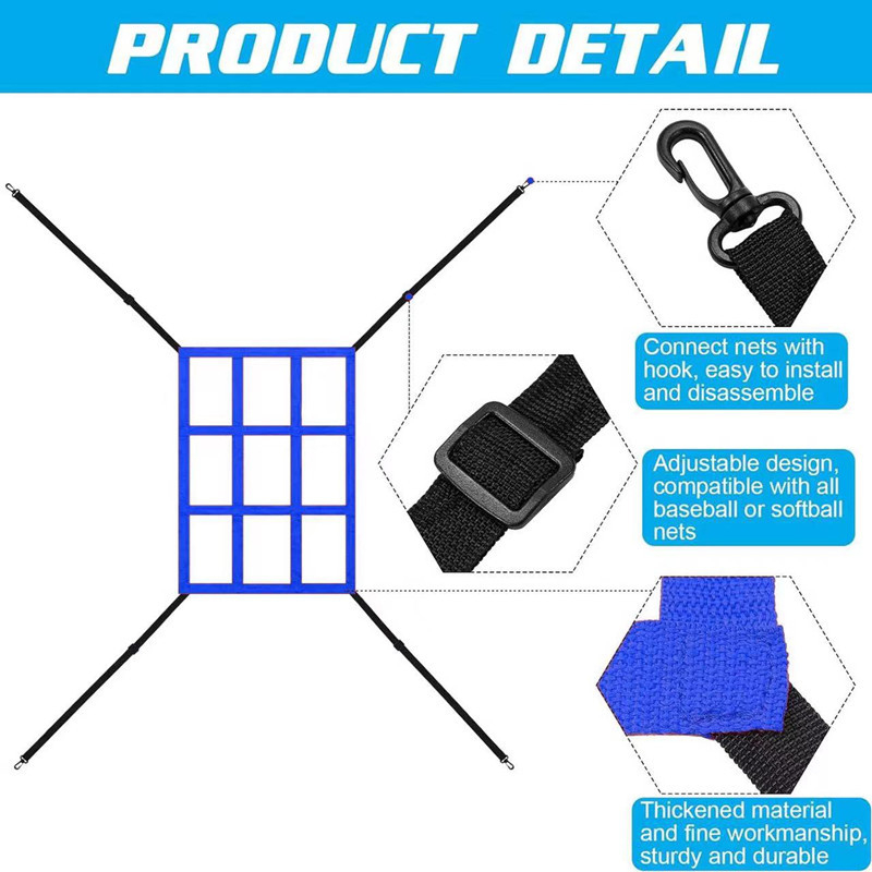Бейзболна тренировъчна мрежа с девет квадранта за хвърляне и удари — вътрешна/външна употреба; материал: полиестер, дебел Oxford плат; артикул: 0134; марка: Aoxiang; произход: Донггуан