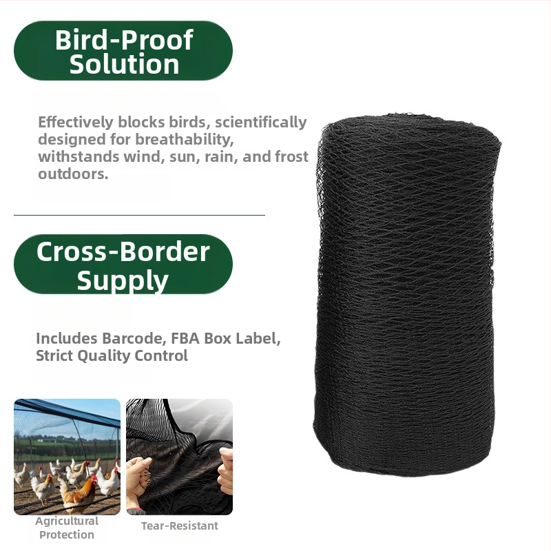 Plasă de protecție împotriva păsărilor din nailon multifilament, set de trei piese, brand Janda; potrivită pentru curte, grădină, pepinieră, balcon, amenajări peisagistice; număr B016