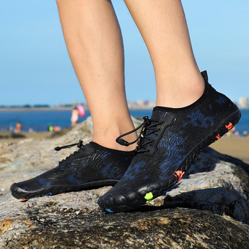 Pantofi de apă pentru exterior - bărbați, partea superioară din plasă, profil redus, talpă exterioară din cauciuc rezistent la uzură, talpă medie din cauciuc, pregătiți pentru teren