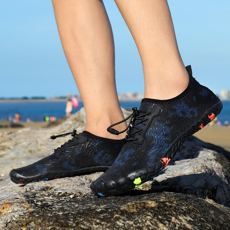 Pantofi de apă pentru exterior - bărbați, partea superioară din plasă, profil redus, talpă exterioară din cauciuc rezistent la uzură, talpă medie din cauciuc, pregătiți pentru teren