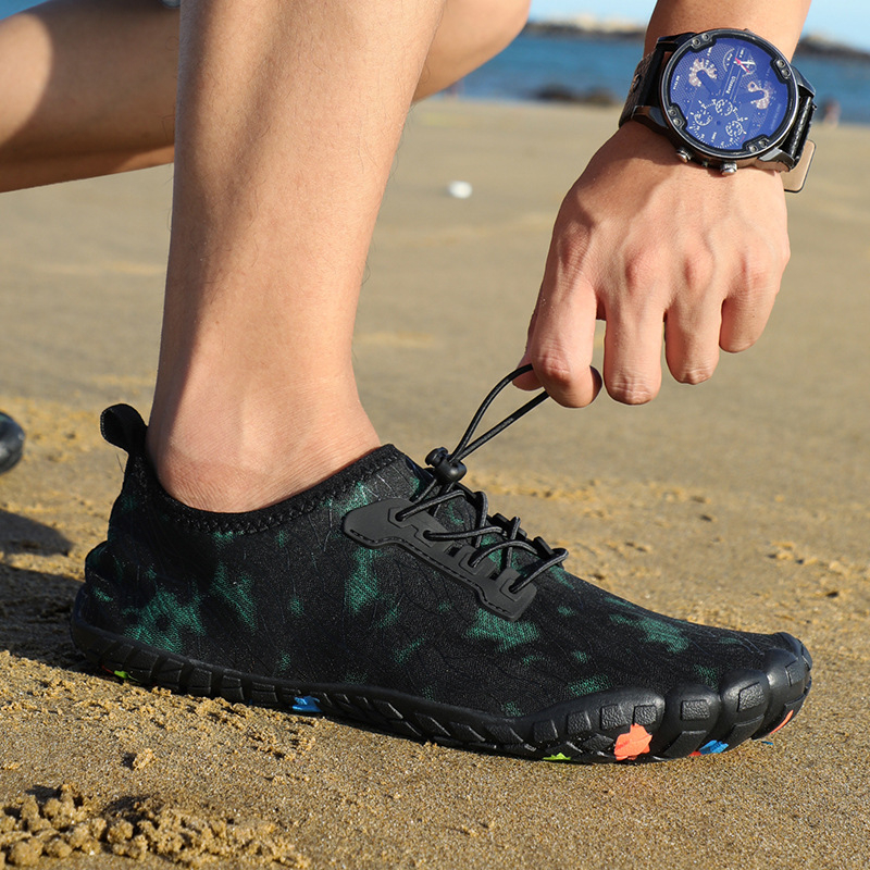 Pantofi de apă pentru exterior - bărbați, partea superioară din plasă, profil redus, talpă exterioară din cauciuc rezistent la uzură, talpă medie din cauciuc, pregătiți pentru teren