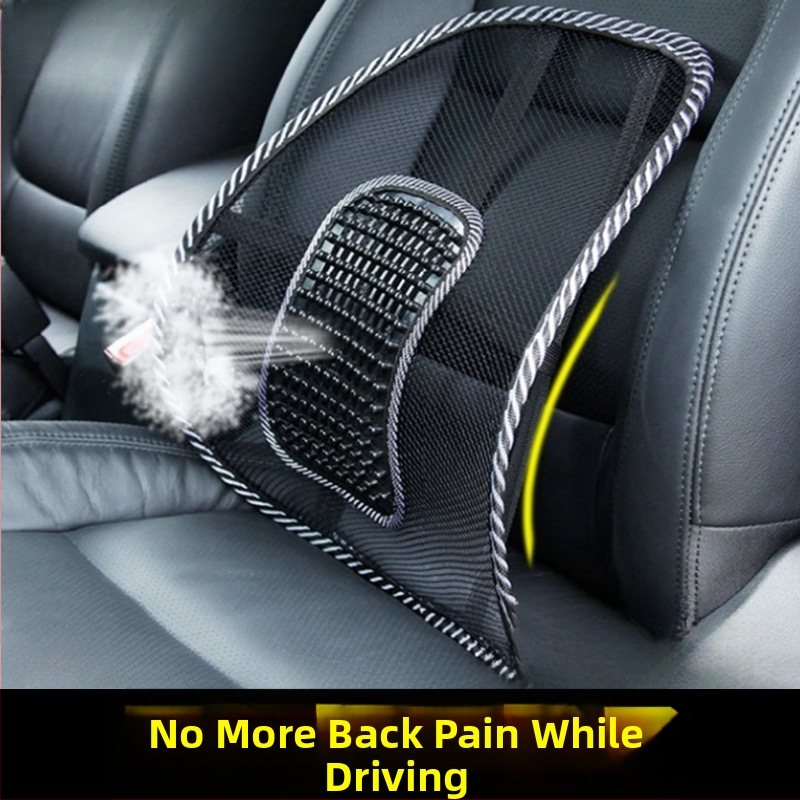 Bedrová opora do auta, priedušná sieťovina, EVA výplň, masážna podpora, univerzálne použitie, letná prevádzka