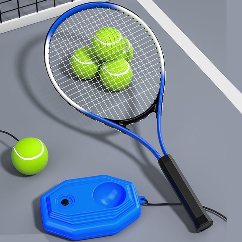 Rachetă de antrenament tenis pentru antrenament solo cu corzi de revenire, cadru din fibră de carbon, 95–100 g, extra tare, pentru copii