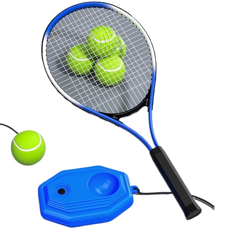 Rachetă de antrenament tenis pentru antrenament solo cu corzi de revenire, cadru din fibră de carbon, 95–100 g, extra tare, pentru copii