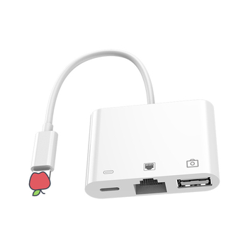 Adaptor OTG pentru iPad Apple – USB Ethernet și încărcare, cablu convertor 3-în-1