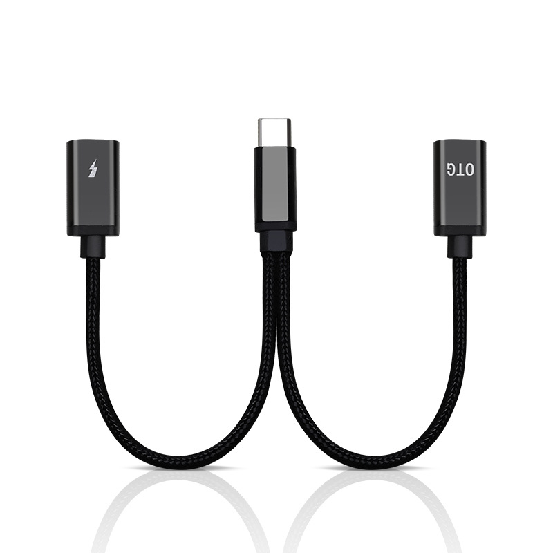 Adaptor OTG USB-C 2-in-1 pentru microfon Lavalier și căști – încărcare și interfață audio pentru dispozitive Android Type-C