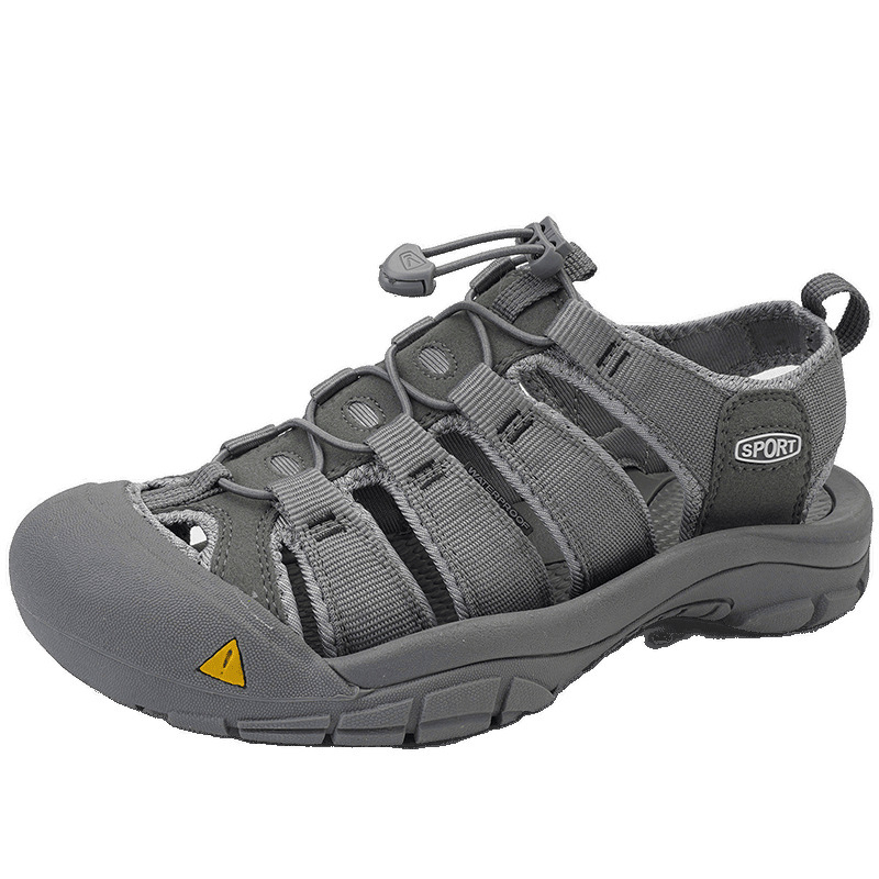 Muške sandale - gumena potplat, mrežasti unutarnji dio, Velcro kopčanje, antislip, sportski stil s zatvorenim prstom