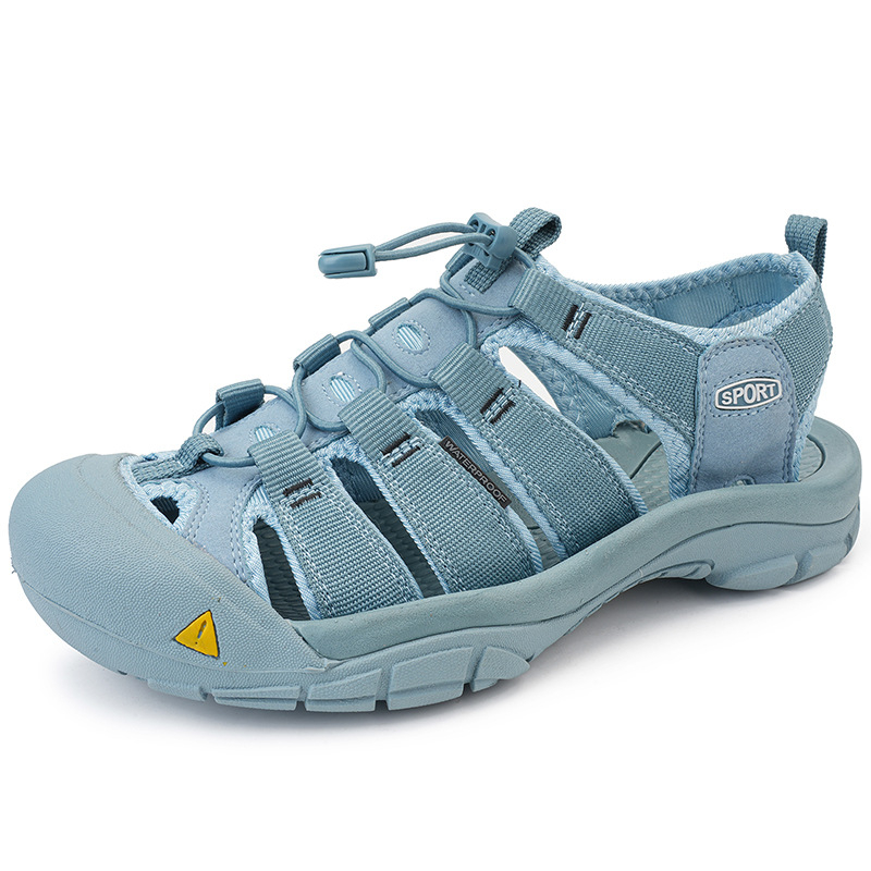 Muške sandale - gumena potplat, mrežasti unutarnji dio, Velcro kopčanje, antislip, sportski stil s zatvorenim prstom