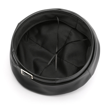 Модерна дамска есенно-зимна кожена едноцветна ретро осмоъгълна барета в корейски стил за пътуване на открито и защита от слънцето на улицата.