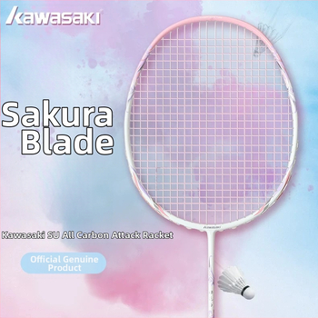 Kawasaki raketa na badminton – plný karbón, ultra ľahká, 75–79 g, priame údery, pre pokročilých amatérov