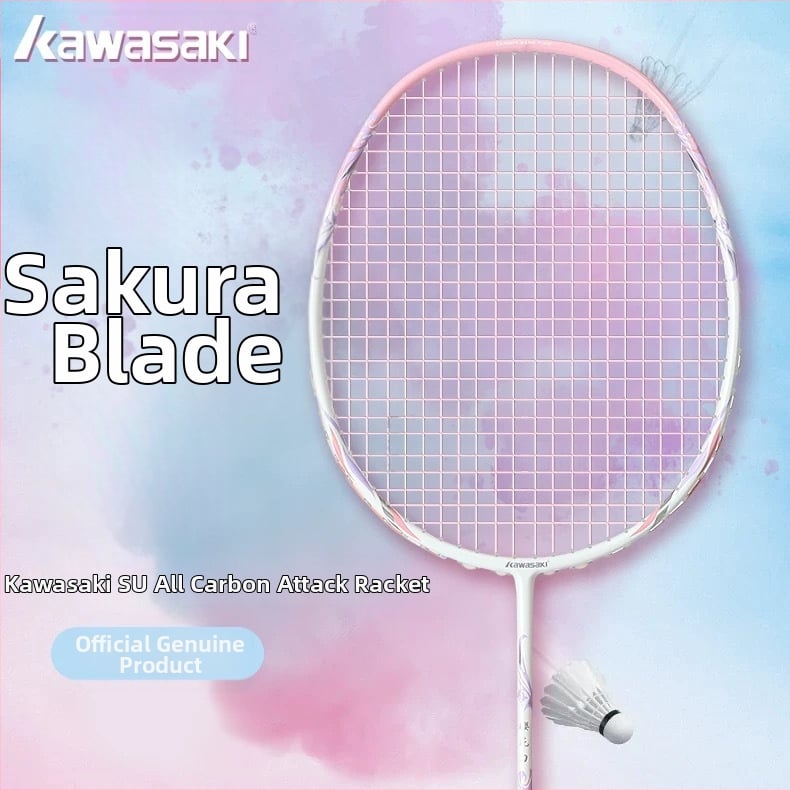 Kawasaki raketa na badminton – plný karbón, ultra ľahká, 75–79 g, priame údery, pre pokročilých amatérov