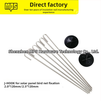 J tvarovaný izolačný klip, z nehrdzavejúcej ocele a hliníka, pre sieť proti vtákom na solárnych paneloch, tepelná vodivosť 0.035, prevádzková teplota 500