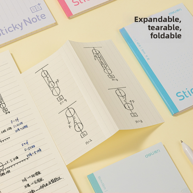 Deli skladateľné rozšírenie poznámkového zošita s horizontálnou mriežkou, samolepiace, 400 listov v balení