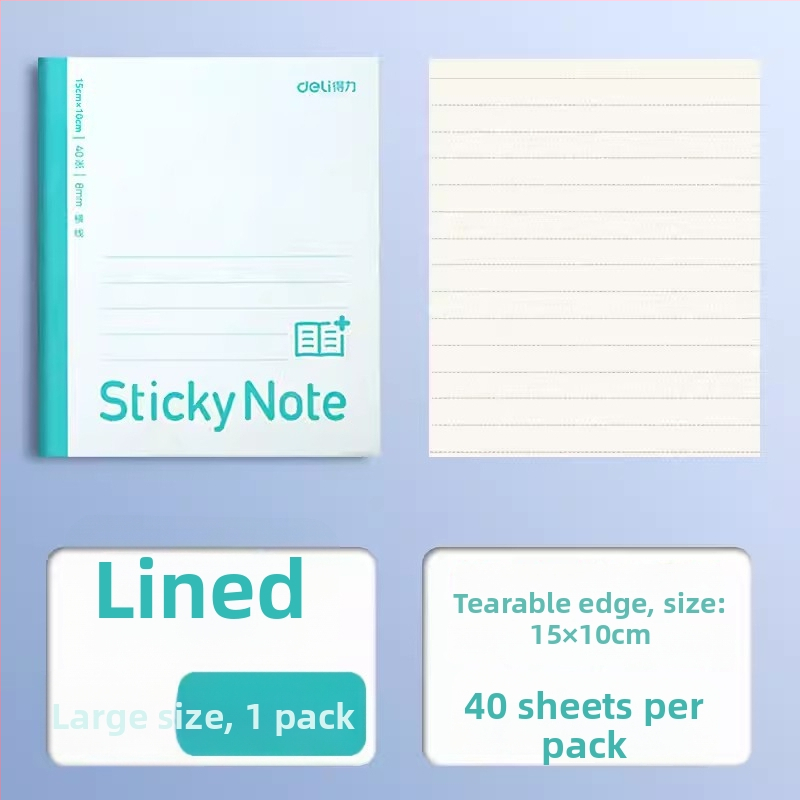 Deli skladateľné rozšírenie poznámkového zošita s horizontálnou mriežkou, samolepiace, 400 listov v balení