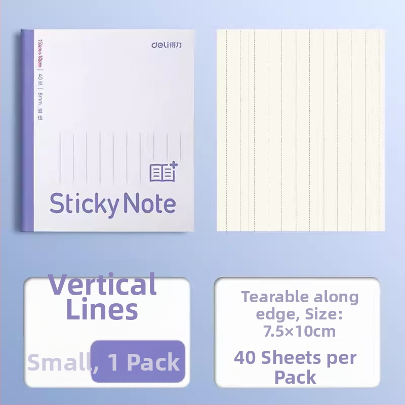 Deli skladateľné rozšírenie poznámkového zošita s horizontálnou mriežkou, samolepiace, 400 listov v balení