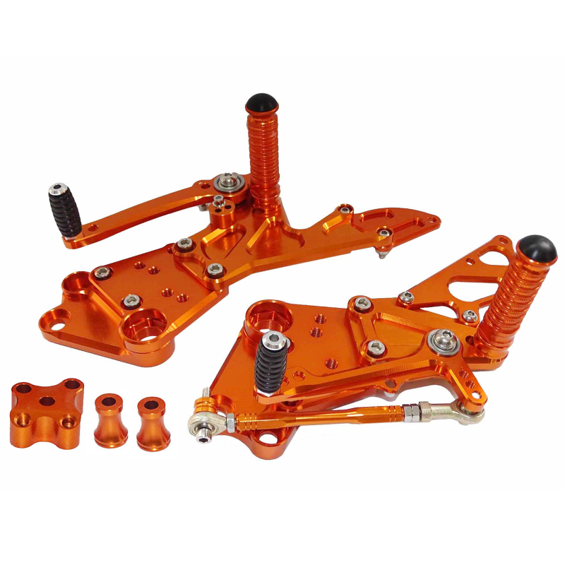 KTM RC125/RC200/RC250/RC390 2014–2021 Nastaviteľná výška zadnej nožnej opierky, CNC obrábanie, hliníková zliatina
