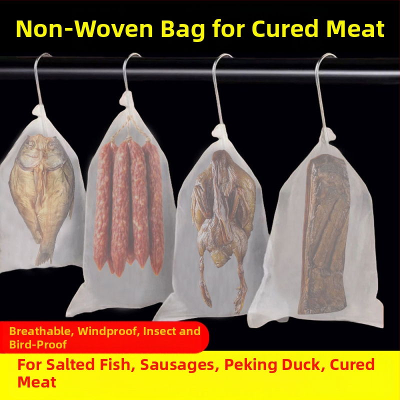 Taška s sieťou proti hmyzu pre slaninu a klobásy, z netkanej textílie, na skladovanie potravín