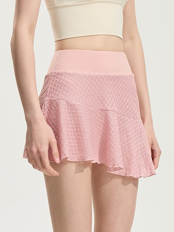 Beépített rövidnadrágos szoknya, magas derékkal a haskontrollért, gyorsan száradó és átlátszatlan; anyag: poliészter-spandex 97%/3%, bélés: nylon-spandex 80%/20%.