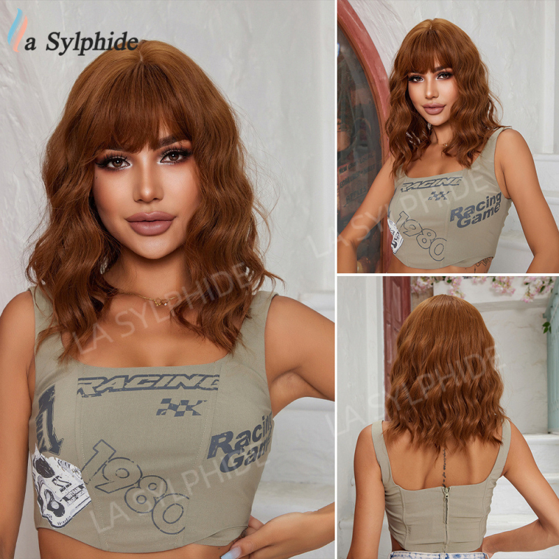 La Sylphide LC8169 wig: srednje duge kovrče, dugačak friz, termički otporna žica, može se bojiti, modni valoviti stil