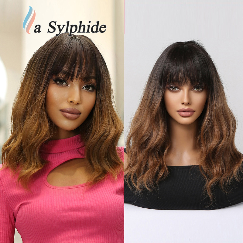 La Sylphide LC8169 wig: srednje duge kovrče, dugačak friz, termički otporna žica, može se bojiti, modni valoviti stil