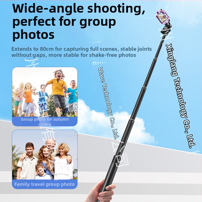 Selfie tyč pre Xiaotiancai smart hodinky Z11/Z10/Z9/Z8A/Z8/Z7S – zliatina, stabilizácia obrazu, bez diaľkového ovládača, bez Bluetooth
