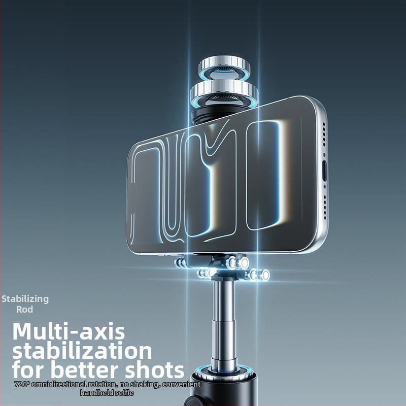 Selfie tyč X7 s Bluetooth diaľkovým ovládaním, LED osvetlením, stabilizáciou obrazu, hliníková zliatina, univerzálne použitie