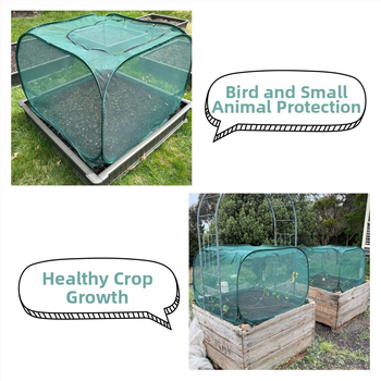 Клетка за растения със сгъваем дизайн и цип, мрежа против птици, полиестерна мрежа за открито