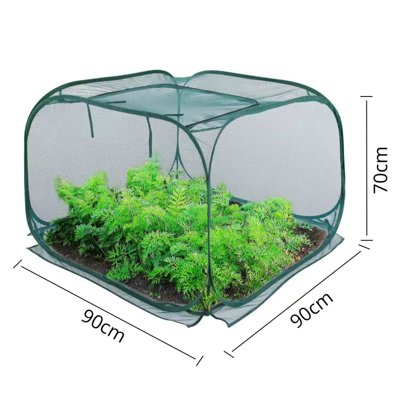 Клетка за растения със сгъваем дизайн и цип, мрежа против птици, полиестерна мрежа за открито