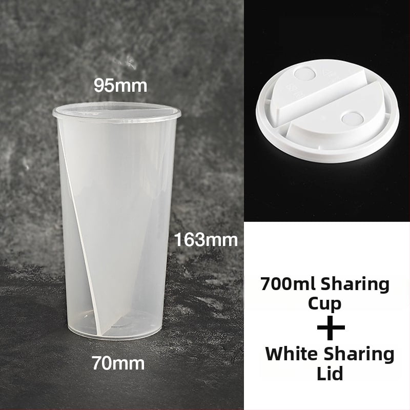 Jednokratna čaša za čaj s mlijekom, debela, injekcijski oblikovana plastika, S-oblik Yin‑Yang dizajn, zapremina 501–600 ml
