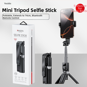 Yesido Bluetooth selfie tyč tripod, nerezová oceľ, mini prenášateľný držiak na telefón, diaľkové ovládanie