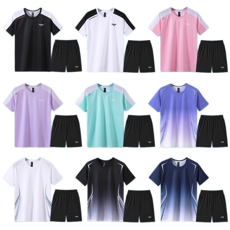 Set za trčanje na otvorenom: Ice Silk brzo‑sušeća majica, oprema za trening bicikliranja, unisex fitness odjeća