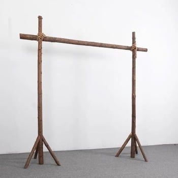 Сватбена арка с дървена рамка за открита употреба, украса за зона за посрещане и подиум, дървен квадратен държач за врата, тюл тъкан (Случай: Сватба; Внос: Не; Обработка и персонализация: Не; Бранд: Друг; Пакет: Друг)