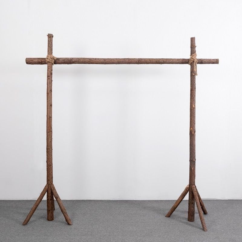 Сватбена арка с дървена рамка за открита употреба, украса за зона за посрещане и подиум, дървен квадратен държач за врата, тюл тъкан (Случай: Сватба; Внос: Не; Обработка и персонализация: Не; Бранд: Друг; Пакет: Друг)