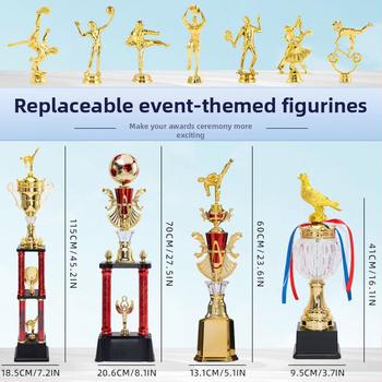 Trofej s tromi stĺpcami z plastu, vysokej kvality, s potlačou loga, hmotnosť 1,51 kg, prispôsobiteľný, určený pre ocenenia a pamätné dary