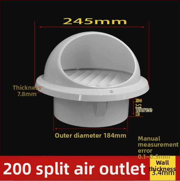 PVC kryt na potrubie pre ventiláciu, odolný vetru, dažďu a hmyzu