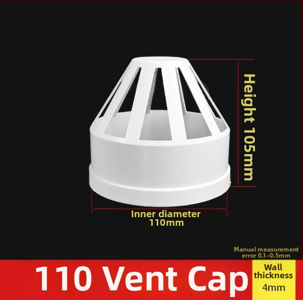 PVC kryt na potrubie pre ventiláciu, odolný vetru, dažďu a hmyzu