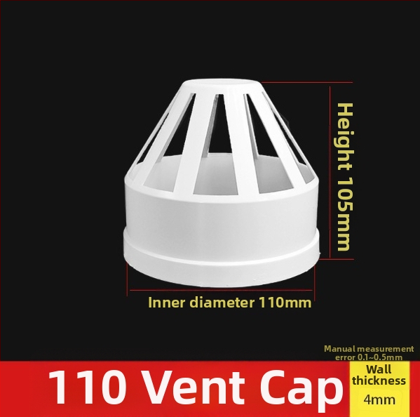 PVC kryt na potrubie pre ventiláciu, odolný vetru, dažďu a hmyzu