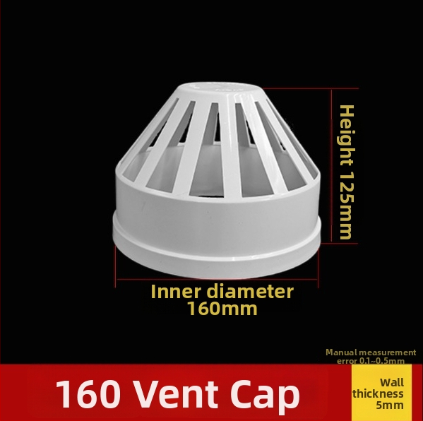 PVC kryt na potrubie pre ventiláciu, odolný vetru, dažďu a hmyzu