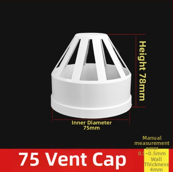 PVC kryt na potrubie pre ventiláciu, odolný vetru, dažďu a hmyzu