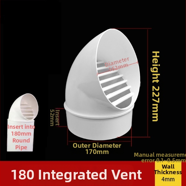 PVC kryt na potrubie pre ventiláciu, odolný vetru, dažďu a hmyzu