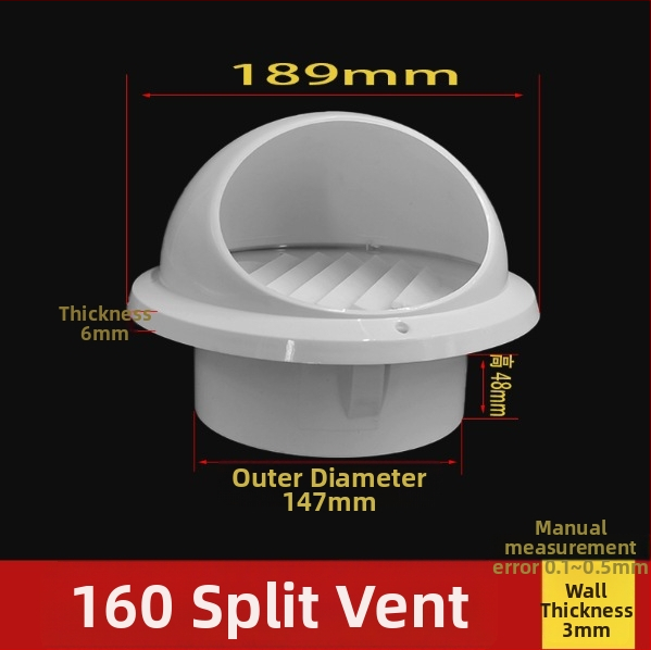 PVC kryt na potrubie pre ventiláciu, odolný vetru, dažďu a hmyzu