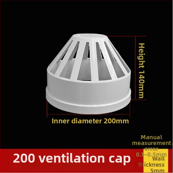 PVC kryt na potrubie pre ventiláciu, odolný vetru, dažďu a hmyzu