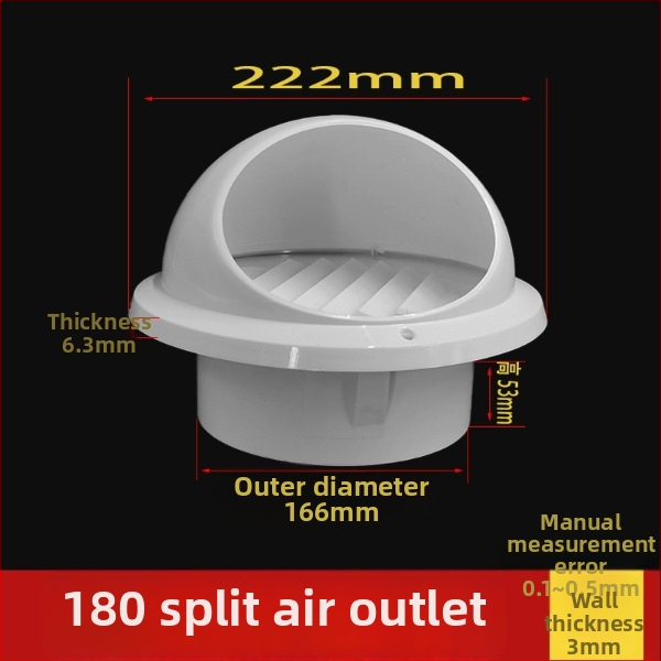 PVC kryt na potrubie pre ventiláciu, odolný vetru, dažďu a hmyzu