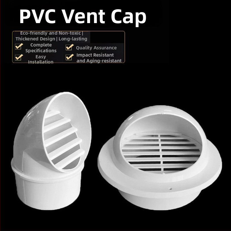 PVC kryt na potrubie pre ventiláciu, odolný vetru, dažďu a hmyzu