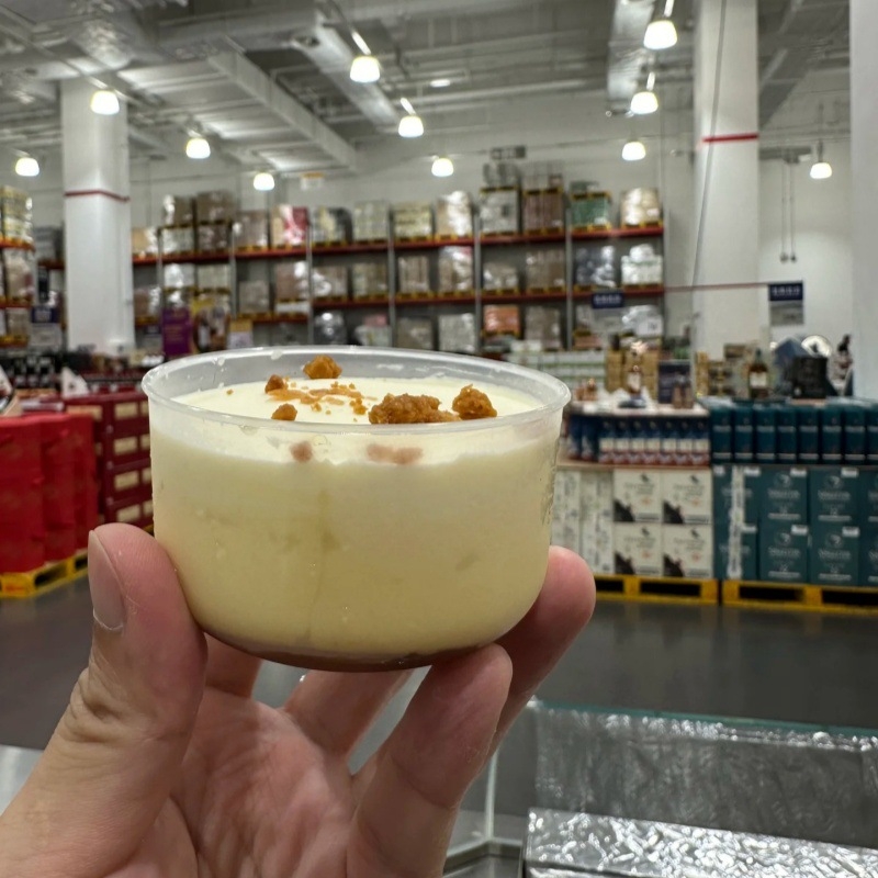 Karamel puding čašica, otporna na visoke temperature jednokratna plastična šalica s poklopcem, uključuje vilicu i žlicu, za pakiranje deserata, PP plast, s logotipom