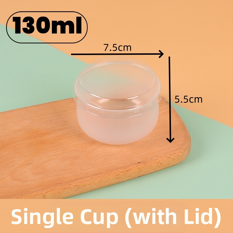 Karamel puding čašica, otporna na visoke temperature jednokratna plastična šalica s poklopcem, uključuje vilicu i žlicu, za pakiranje deserata, PP plast, s logotipom