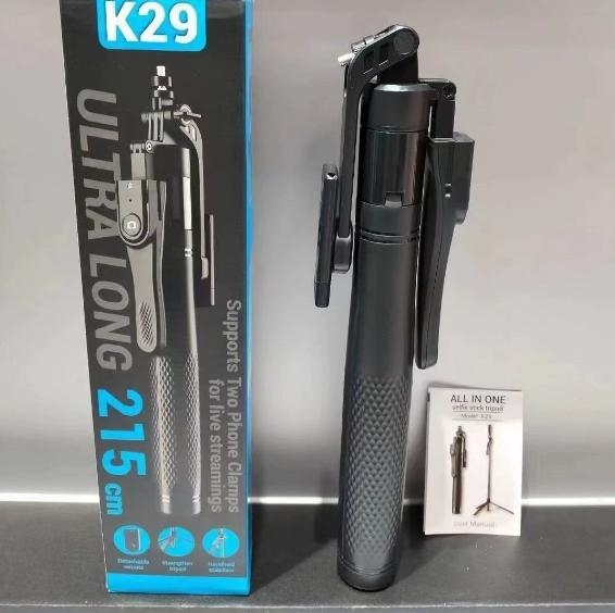 K29 Bluetooth Selfie Štip s aluminijskim držačem za fotografije i podni-stativom za prijenos uživo, 500 g